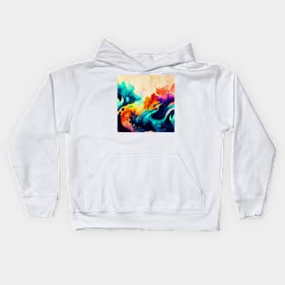 Water Color Waves Kids Hoodie